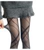 Irregular Cross Argyle Sheer Jacquard Pantyhose Women Y2K Dark Gray White Retro Sexy Slim Pantyhose