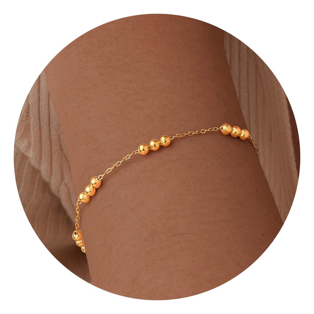 Bead Chain Bracelet for Women Gold Color Stainless Steel Exquisite Bracelets Summer Beach Boho Jewellery Fashion Accessories