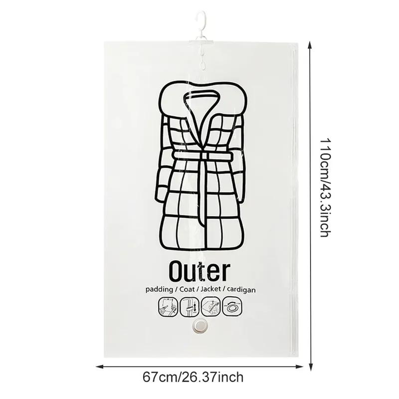 

Подвесные вакуумные пакеты, экономящие место, компрессионный мешок для хранения одежды, многоразовые пустые вакуумные пакеты для одежды, шкаф для одежды, одеяло, вакуумная упаковка 1PC Type B