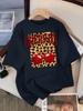 Leopard Cherry Creative Design Womens Tee Shirts Cotton Casual T Shirt Summer O-Neck Streetwear Soft Oversized Short Sleeve