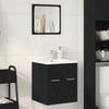 2 Piece Bathroom Furniture Set Black Oak Effect Particleboard