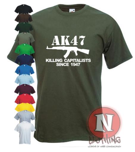 AK47 t-shirt funny political weapons cool retro rude Soviet Union USSR Tshirt