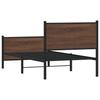 Metal Bed Frame Without Mattress Brown Oak Effect 90x200 Cm