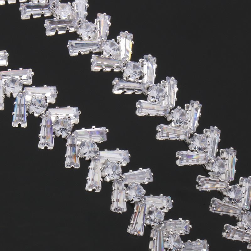 Double Row Cubic Zirconia Silver Hairband - Elegant Accessory for Daily Wear, Travel, or Weddings.