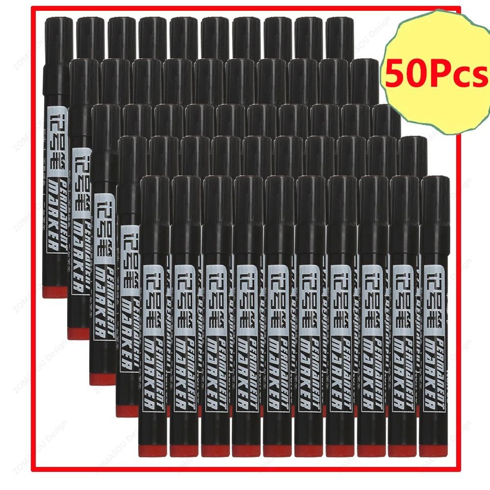 1-50Pcs Waterproof Oil-based Marker Pen Quick Dry Black Blue Red Ink Permanent for Metal Glass Stationery Art School Supply