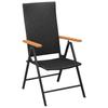 5 Piece Outdoor Dining Set in Black and Brown