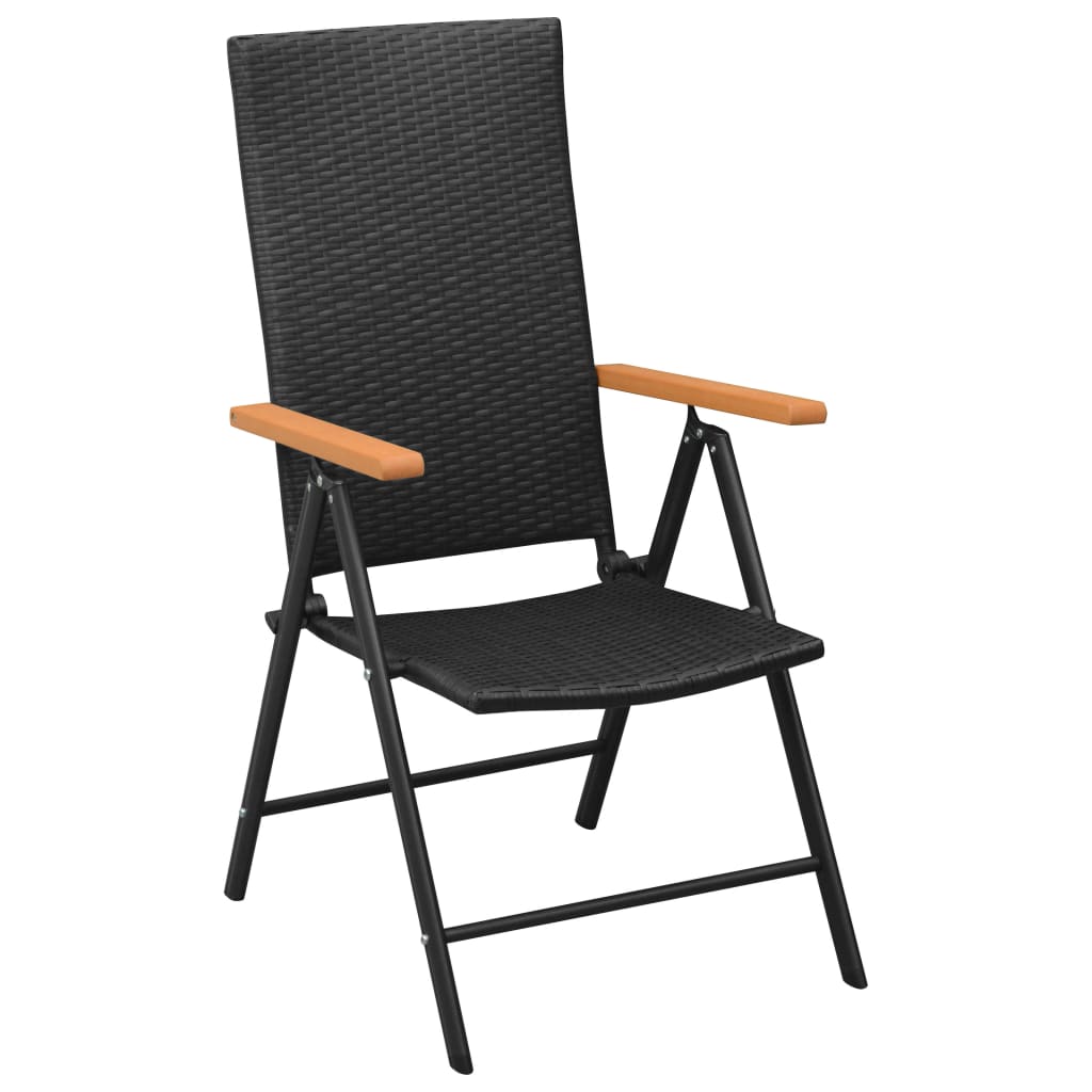 5 Piece Outdoor Dining Set in Black and Brown