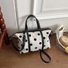 2026 Large Capacity Korean Polka Dot Canvas Tote - Women's Versatile Summer Shoulder Bag