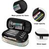 Pencil Case Lightweight Durable 300D Polyester Smooth Zipper with Main Compartment Mesh Pocket and Pen Slots for Classroom Use