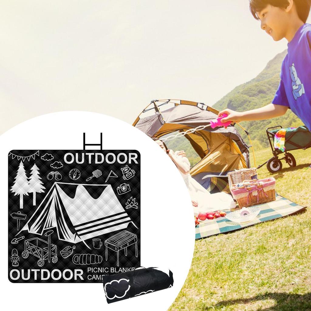 Folding Picnic Blanket Aluminum Film Base Multipurpose Play Mat Water Resistant Outdoor Camping