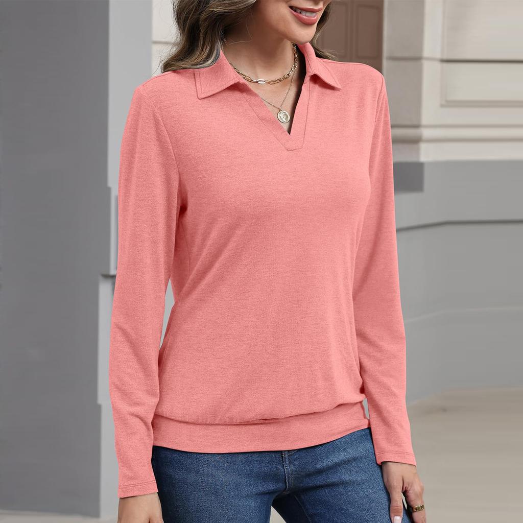 Women's Solid-color Fashionable Long-sleeved Top