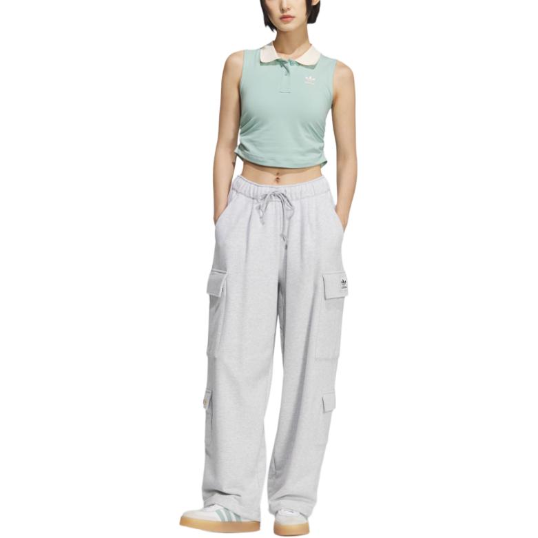 adidas Originals SS25 Polo Padded Tank Top Fashion Comfortable Short Collar Vest Women Tops KE3894