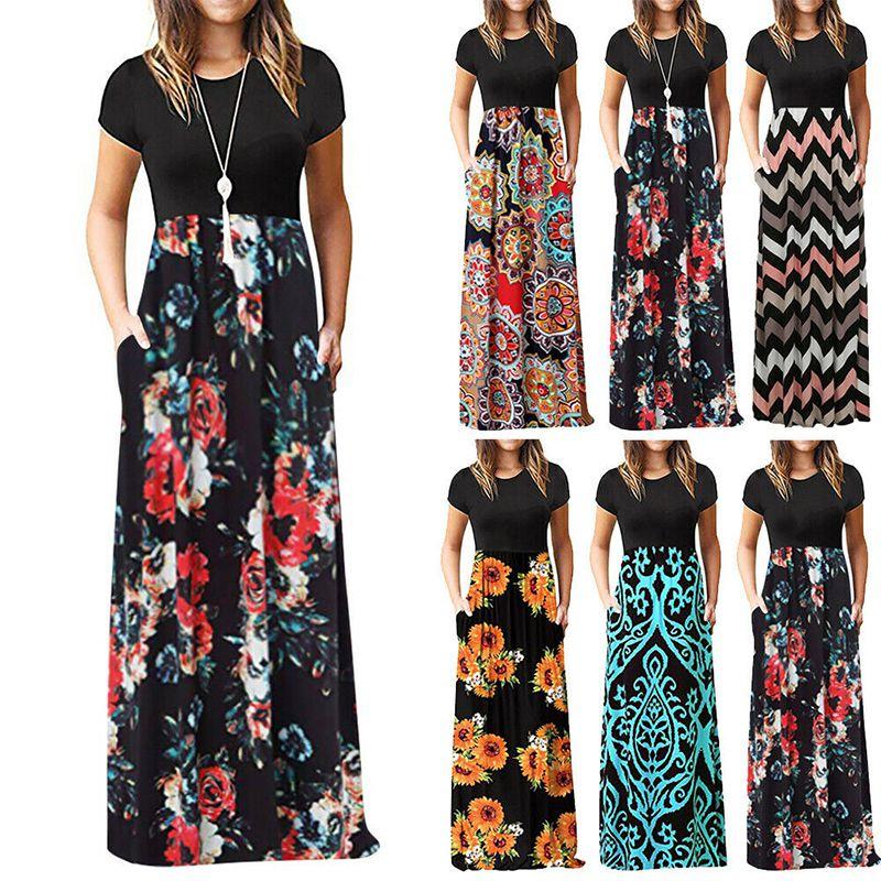 Stunning Women Boho Floral Long Maxi Dress For Cocktail Parties And Summer Events