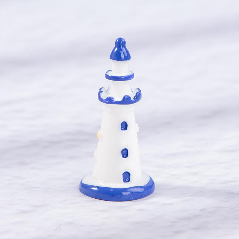 

Микропейзаж Экологическая бутылка Декоративные маленькие украшения Белый Синий Край Маяк Аквариум Изделия из смолы 5pcs