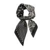 27.5" Polka Dot Paisley Print Square Scarf Black White Thin Decorative Neck Scarf Mature Style Sunscreen Headscarf For Women
