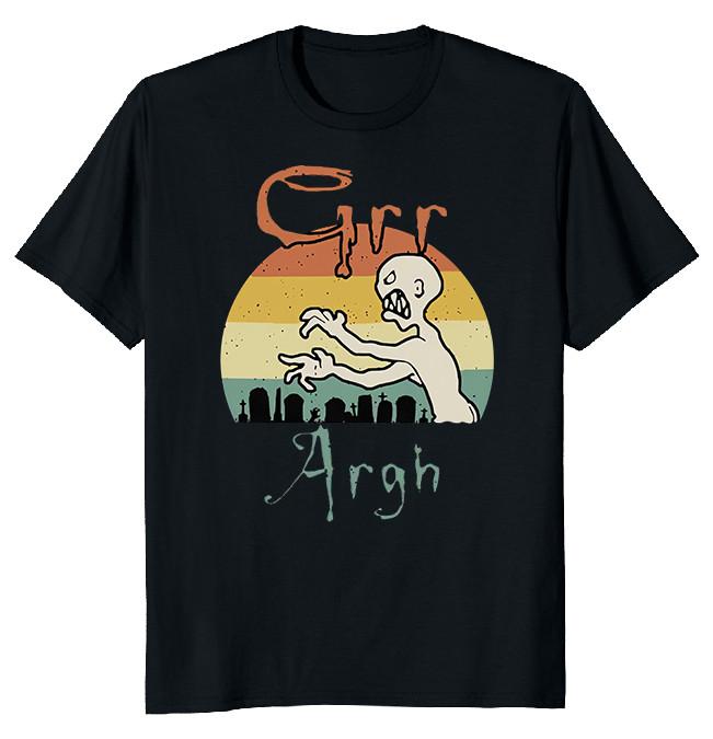 NEW LIMITED Argh Zombie Funny Retro Novelty Heavy Cotton Tee L