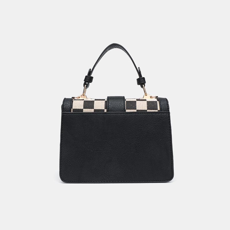 Retro Checkerboard Diagonal Span Bag Women'S Classic Multi-Functional Small Bag Pu Leather Shoulder Bag Women