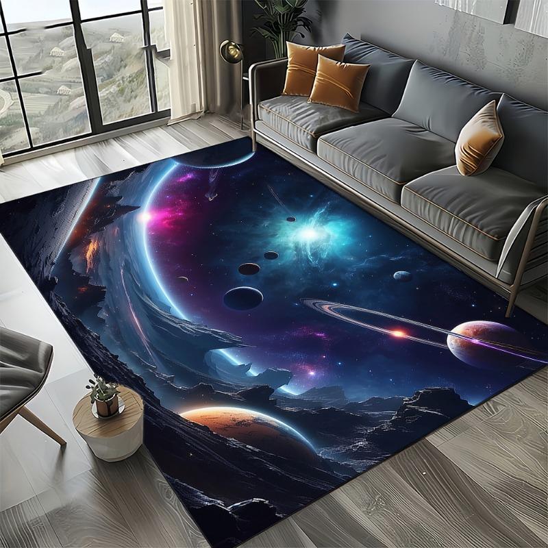 Cosmic Nebula Star Black Hole Galaxy Carpet Rugs Living Room Decor Carpets Home Bedroom Non-slip Area Floor Mat Entrance Doormat