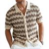 Knit Shirt For Men Button Down Short Sleeve Collared Golf Shirt