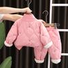 Winter Baby Girls Clothing Sets Keep Warm Thicken Coat Pants Girls Suits Birthday Gifts Children's Clothing