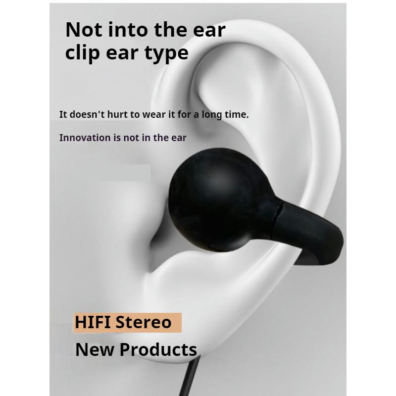 Clip-on Wired Headphones type C&3.5mm Stereo Sports Music Earbuds Handfree Sport Gamer Headset Earphones with HD mic For Samsung