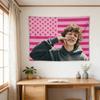 Pink American Flag Celebrity Tapestry Fun Wall Art Decor for Dorm Bedroom Easy To Hang Free Installation Kit Included