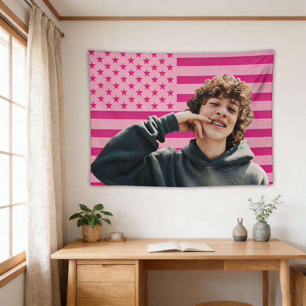 Pink American Flag Celebrity Tapestry Fun Wall Art Decor for Dorm Bedroom Easy To Hang Free Installation Kit Included