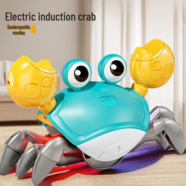 Runaway Crab with Charging, Music & Lights - Interactive Crawling Toy for Kids