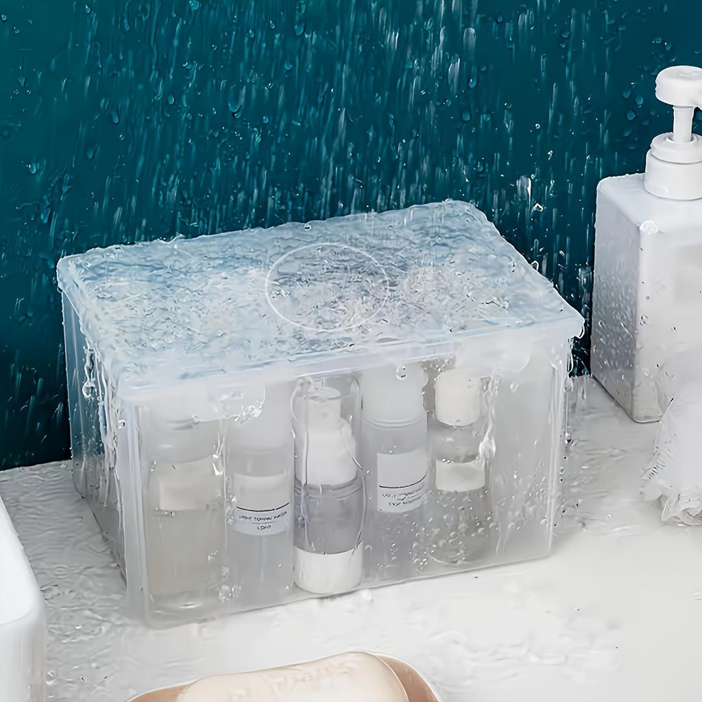 Large Capacity Clear Plastic Storage Box, A4 File Organizer with Lid, Multi-Tiered Document Holder for Home, School, and Office Supplies Accessories