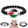 Israel Palästina Flagge Edelstein Armband Unisex Schwarz Perlen Schmuck Großhandel