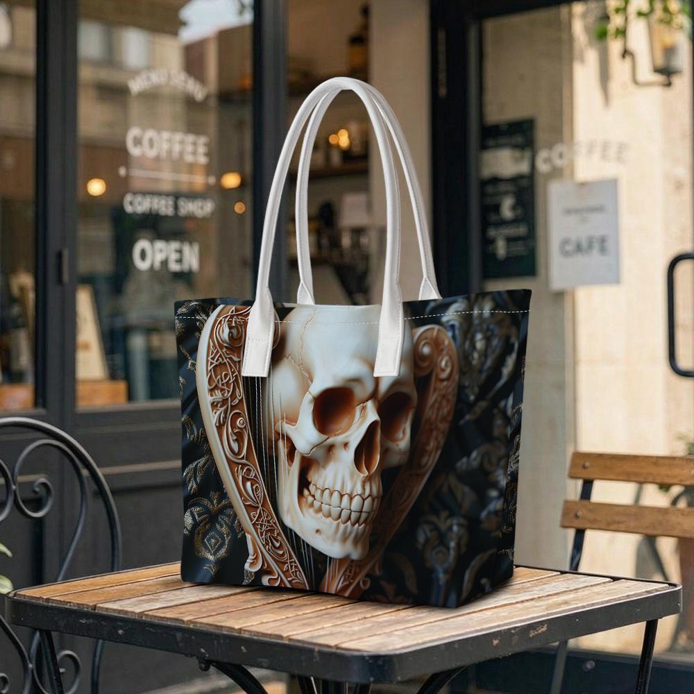 Gothic Skull Print Fashion Casual Tote Bag