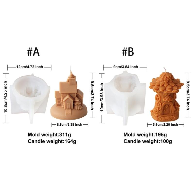Flexible Silicone Mold Nordic House Shaped Candle Molds Scented Aromatherapy Making Mould Handmade Ornament Mould