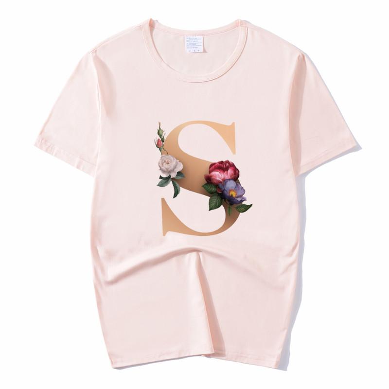 Summer A To Z 26 Alphabet Print Tshirt Cartoon Tees Women Streetwear Funny Casual T
