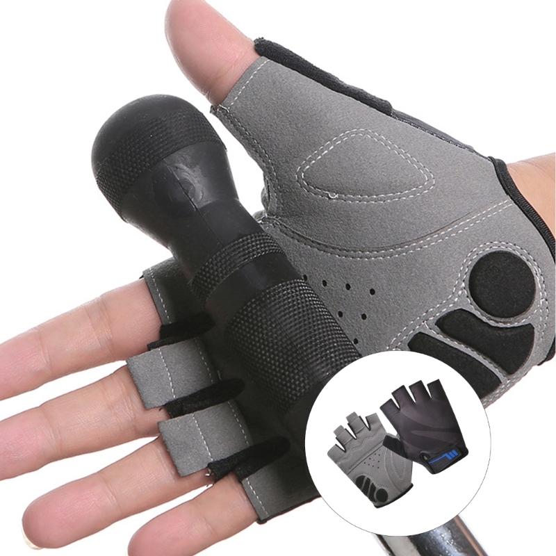 Rutschfester Atmungsaktiver Sporthandschuh Halbfinger Fitnesshandschuh Fingerloser Radhandschuh für Gewichtheben, Training