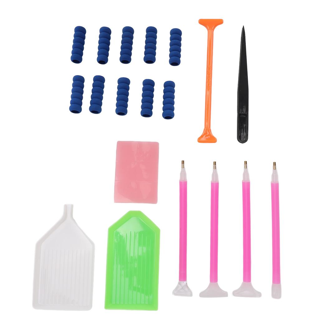 19PCS Diamond Painting Tool Set Increase Efficiency Rhinestone Painting Accessories for Beginners Ex