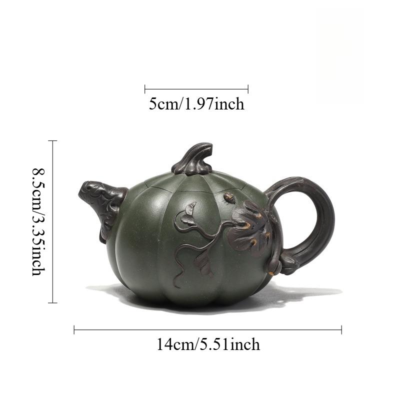

240ml Green Pumpkin Purple Clay Teapot Chinese Style Tea Pot Household Yixing Teapot Kungfu Tea Set Mesh Filter Teapot