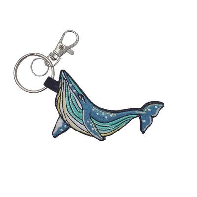 [HINIHAO HI,] 1 Pc Whale Double-Sided Embroidered Keychain