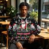 Men's Christmas Print Hoodie with Pocket for Casual Athletic Wear
