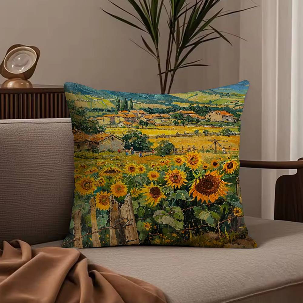 L-Landscape painting style Pillow Case null