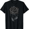 Piękny Czarny Róż Goth Gotycki Ciemna Sztuka Magia Koszulka