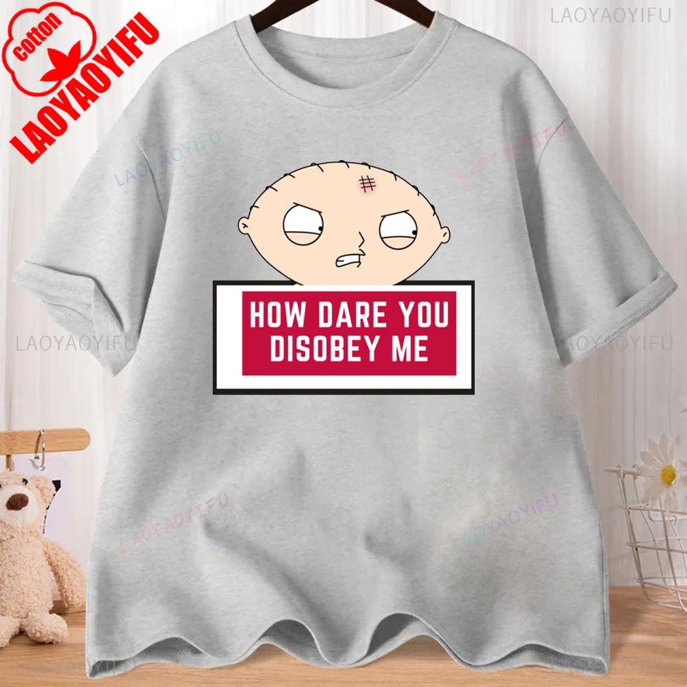 FMILY GUY Stewie Tattoo Brian Cartoon FMILY GUY Bedrucktes T-Shirt für Fitnesstraining, Joggen und Outdoor-Aktivitäten