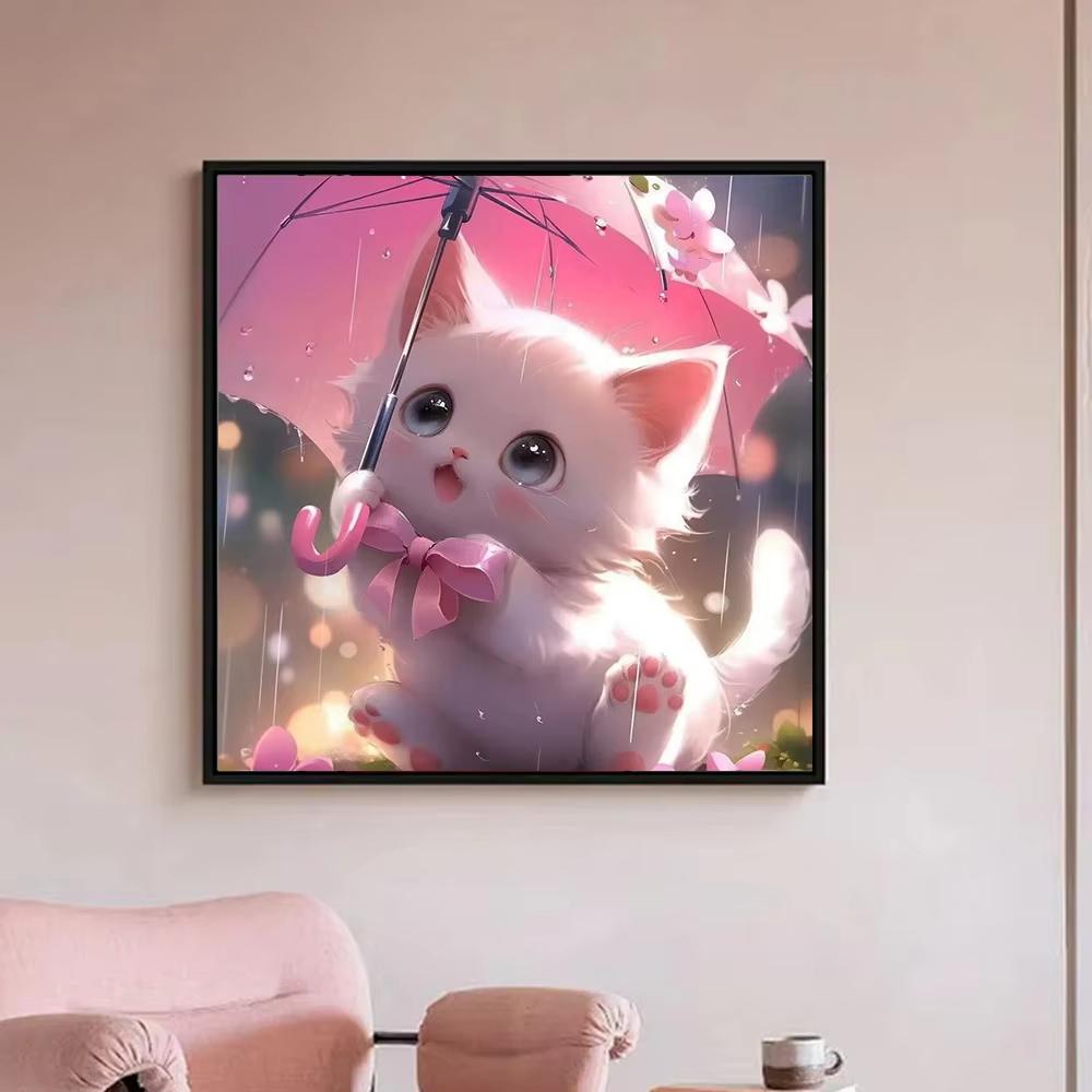 New Arrivals Diamond Painting Animal Cat 5d Diy Full Drill Mosaic Umbrella Art Gift Home Decoration Craft Kit