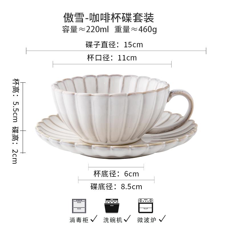 Vintage Ceramic Coffee Cup and Saucer Set Afternoon Tea Time Snowflake Design