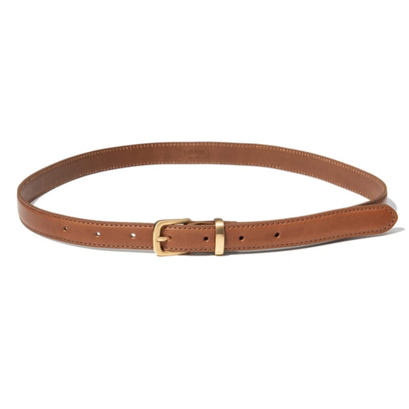 

состояние (W) простой западный золотой квадратный ремень из коровьей кожи (T015_tan) tan