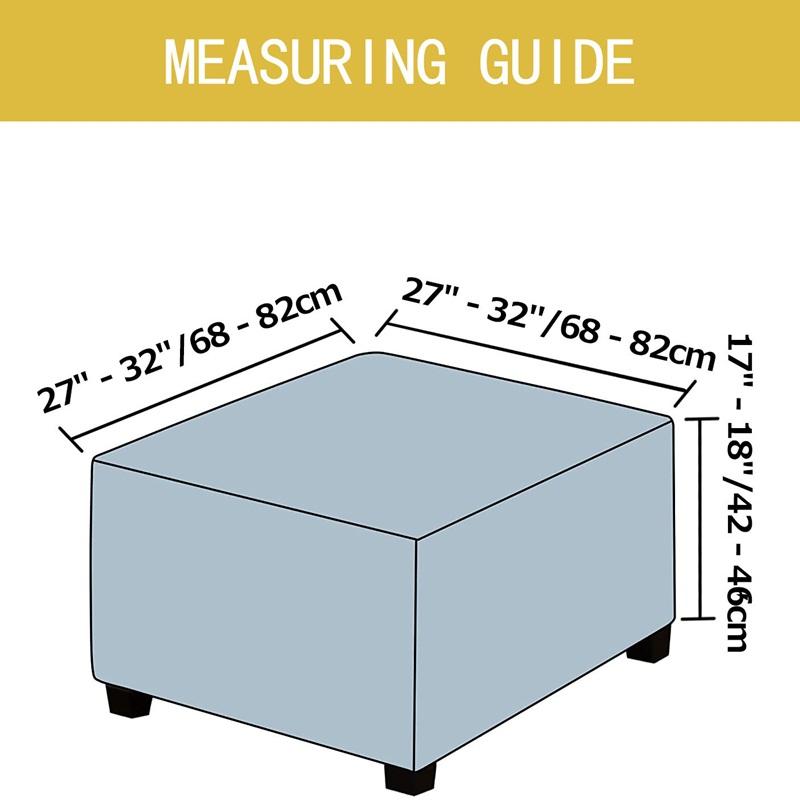 Samt-Schonbezug für Ottomane, elastisch, quadratisch, für Fußhocker, waschbar, abnehmbar, Sofa-Fußstütze, Schonbezüge, Möbelschutz