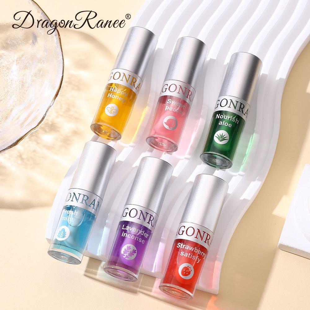 Dragon Ranee Large Brush Head Crystal Jelly Lip Oil Hydration, Moisturizing, Fade Lip Lines, Transparent Fruit Lip Gloss