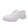 Men's Plus Size Brogue Leather Shoes with Thick Sole, Height Increasing Design, British Style, Hollowed-out, Casual Suit Shoes