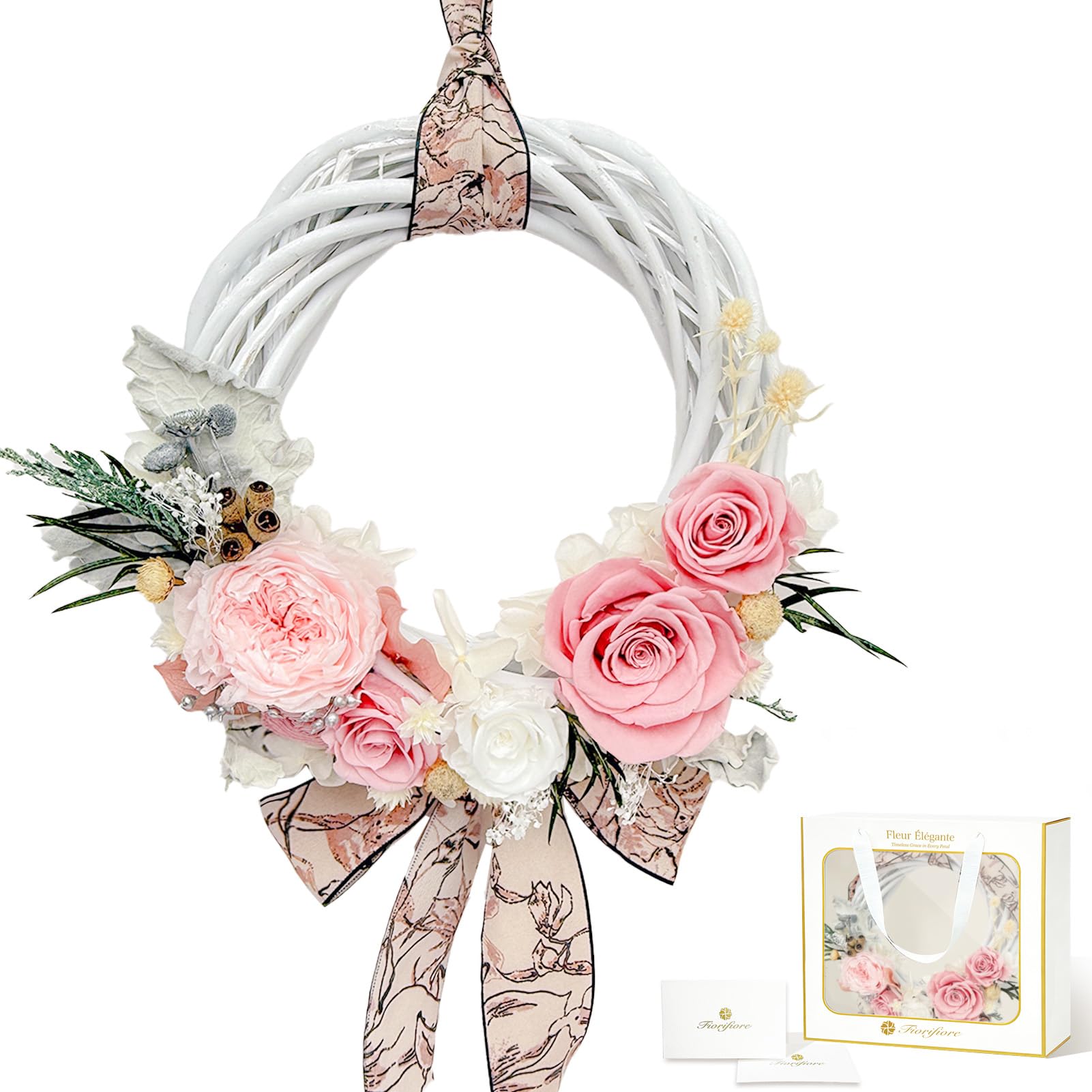 

Fiorifiore 2026 Новая настенная подвеска из стабилизированных цветов для прихожей, Вечная роза, Стена розы, Сушеная, Свадебный подарок, Венок, Дверь, Завядшие, Подарок, Гирлянда, Декор,