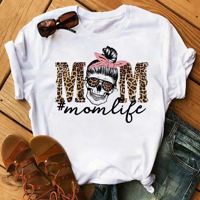 Leopard Love Heart Print Women Fashion T Shirt Black Female Short Sleeve Graphic Tops Women Sleeved Harajuk Streetwear Casual