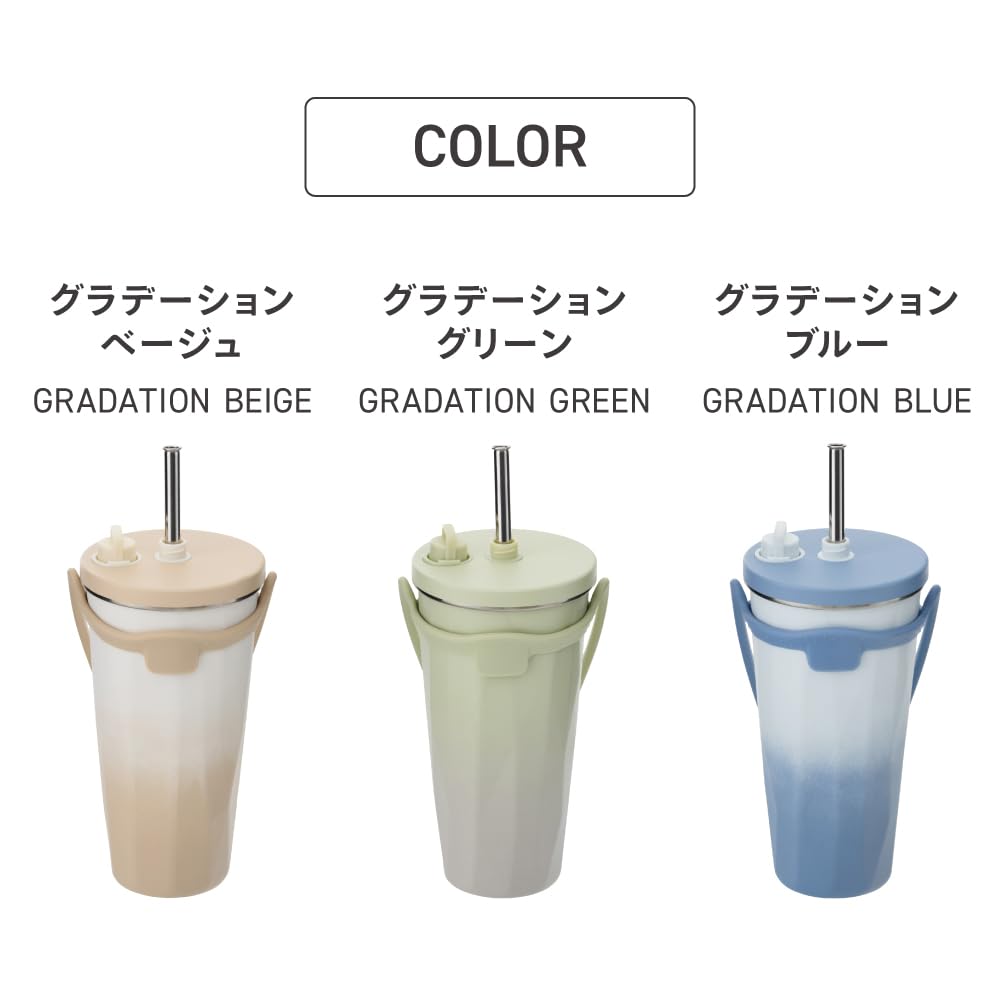 Takeda Corporation [Tumbler with Straw, Insulated, ColdHot] Gradient Green, 9.15 X 9.15 X 19.15 Cm, Straw Tumbler, 480ml, GCGR (STT-480GCGR)